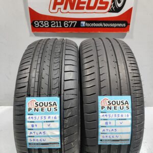 2 pneus semi novos 195-55R16 Atlas - Oferta dos portes