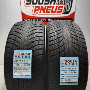 2 pneus semi novos Bridgestone 225/50R18 98H RFT Oferta dos Portes