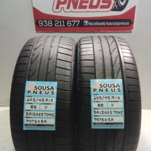 2 pneus semi novos bridgestone 205-45r17 oferta dos portes