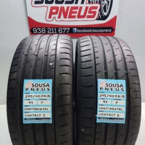 2 pneus semi novos 245-40r18 continental - oferta dos portes
