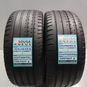 2 pneus semi novos 225-45r16 continental - oferta dos portes