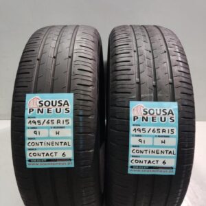 2 pneus semi novos 195-65r15 continental - oferta dos portes