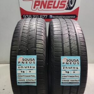 2 pneus semi novos 215-65r16 continental - oferta dos portes 90 EUROS