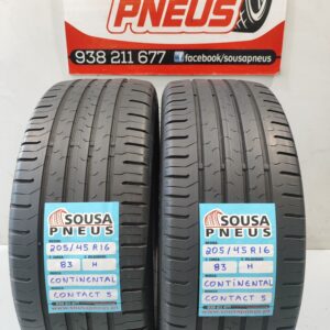2 pneus semi novos 205-45R16 Continental - Oferta dos portes