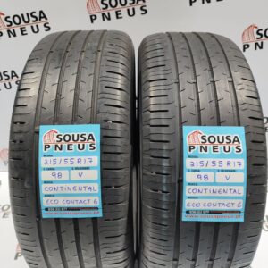 2 pneus semi novos 215-55R17 Continental - Oferta dos Portes