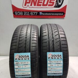 2 pneus semi novos 185-55r15 dunlop - oferta dos portes 80 euros