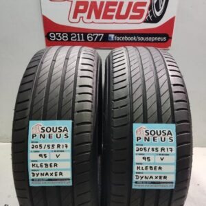 2 pneus semi novos 205-55r17 kleber - oferta dos portes 100 Euros
