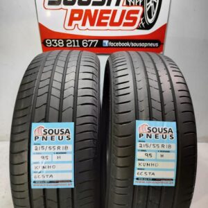 2 pneus semi novos kumho 215-55r18 oferta dos portes 120 EUROS