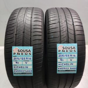 2 pneus semi novos 205-55r16 michelin - oferta dos portes