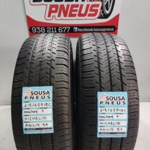 2 pneus semi novos 215-65r16c - michelin - oferta dos portes