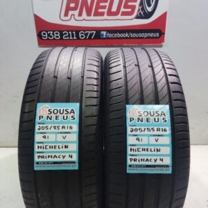 2 pneus semi novos 205-55r16 michelin - oferta dos portes 90 EUROS