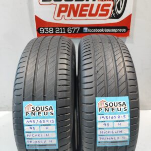 2 pneus semi novos Michelin 195-65R15 Oferta dos portes